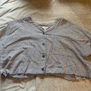 Cropped Button-Up Shirt